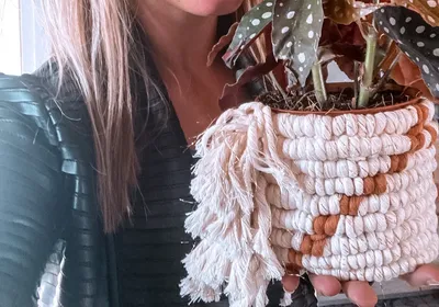 Macramé-plantencover
