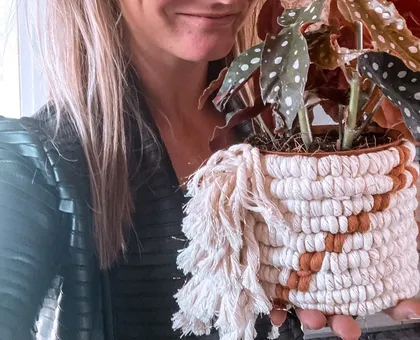 Macramé planten cover DIY